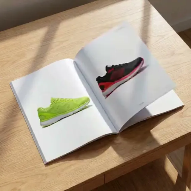 Catalog pages turning one after another to reveal a series of product images