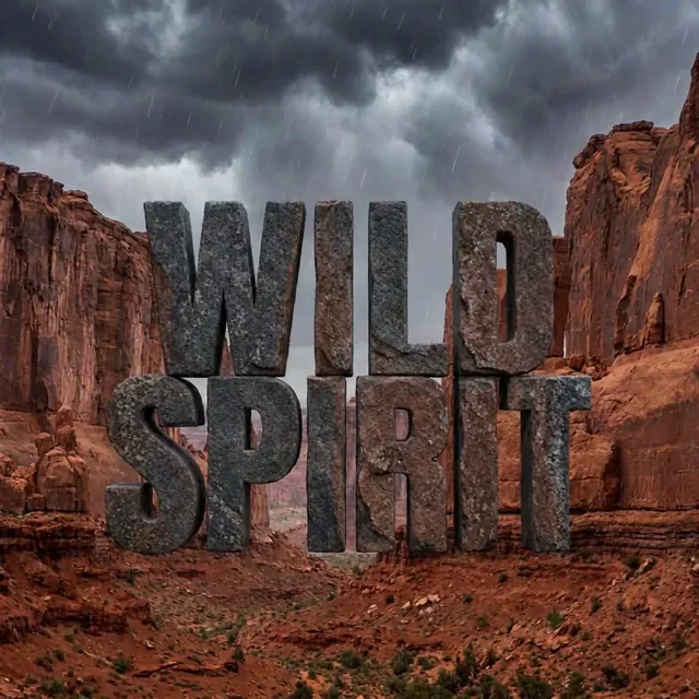 Title letters that look carved from rugged rock with cracks and texture