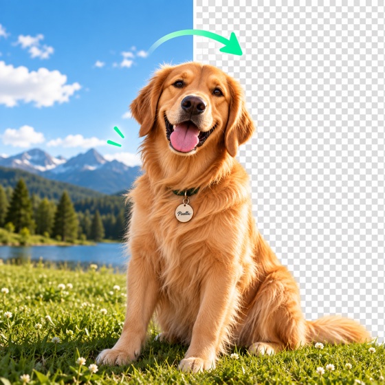 Subject cut out cleanly from a photo with the background removed